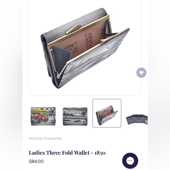 Anuschka Genuine Leather Hand-Painted Tri Fold Wallet - Picture 13 of 13